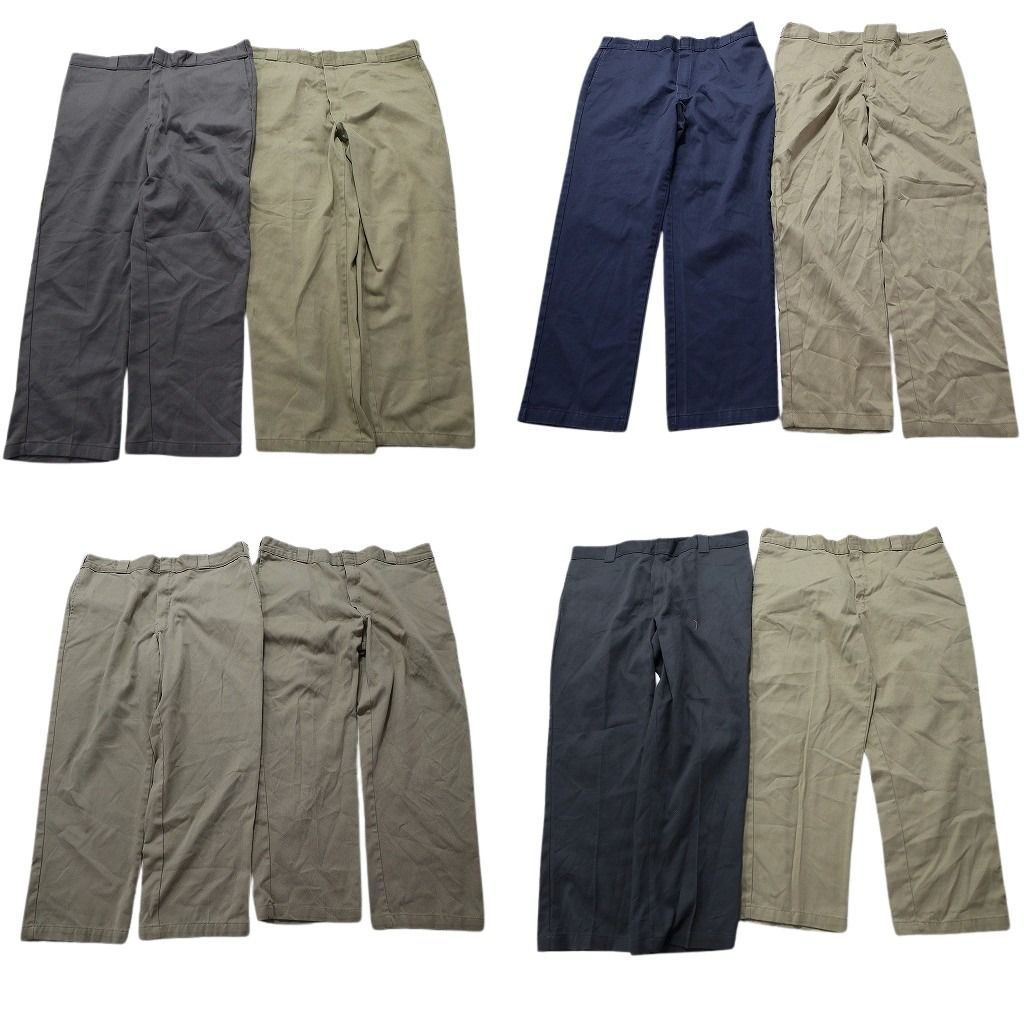 古着卸 まとめ売り ディッキーズ 874 ワーク パンツ 8枚セット (メンズ 40 ) アースカラー グレー ネイビー コットンパンツ MX1988
