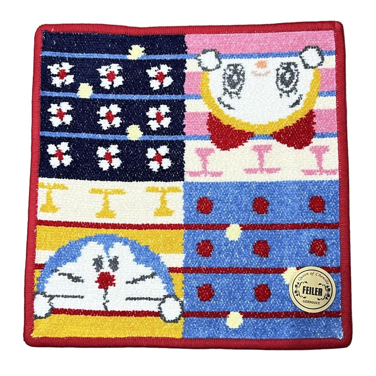 FEILER フェイラー 小物 - ブルー×ピンク×マルチ ハンドタオル|ドラえもん|ドラミ コットン