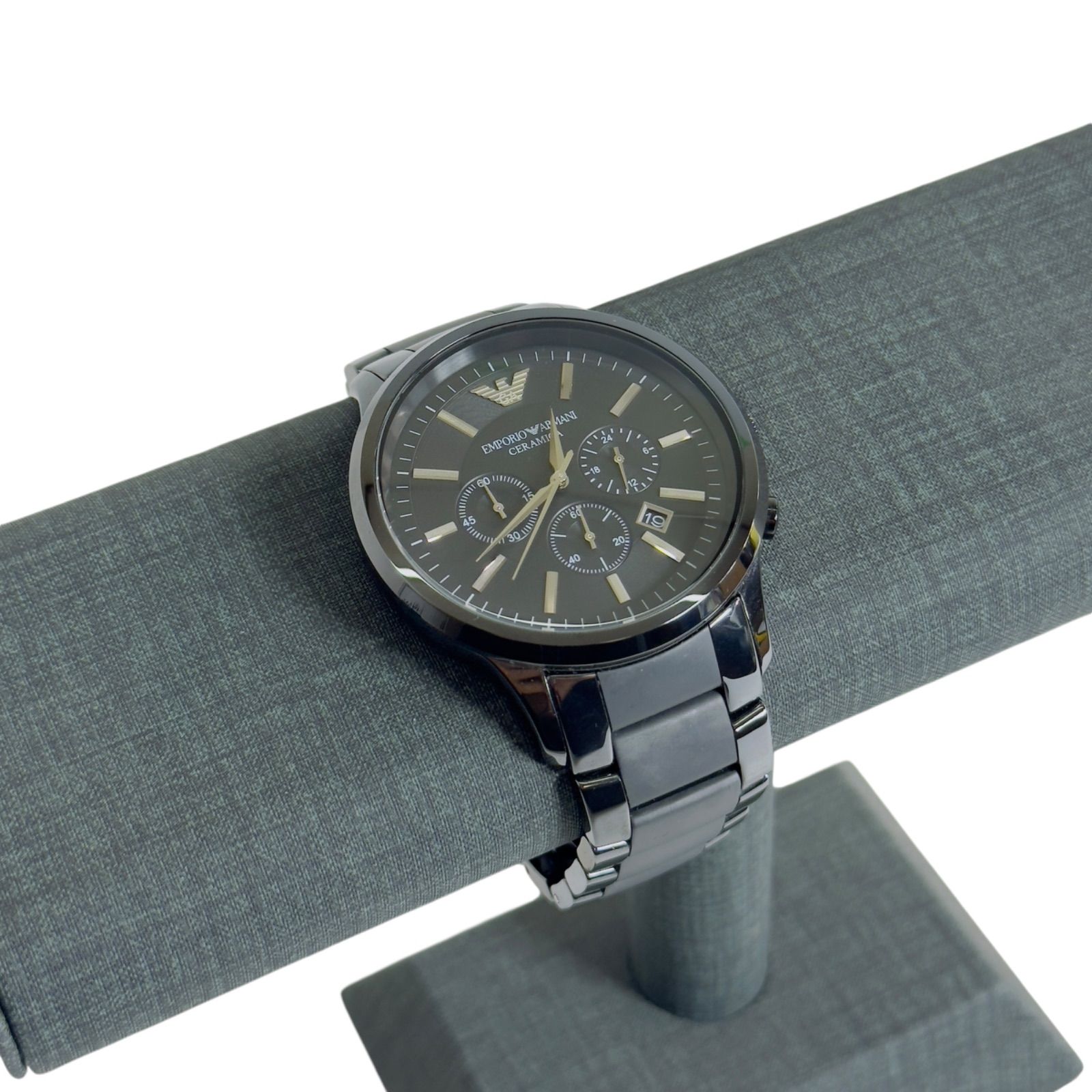 現状】EMPORIO ARMANI エンポリオアルマーニ 腕時計 CERAMICA クロノ 