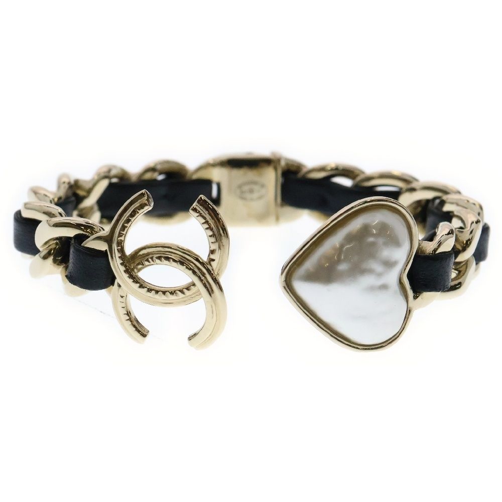 M11539 シャネル ココマーク ハート パール バングル ブレスレット