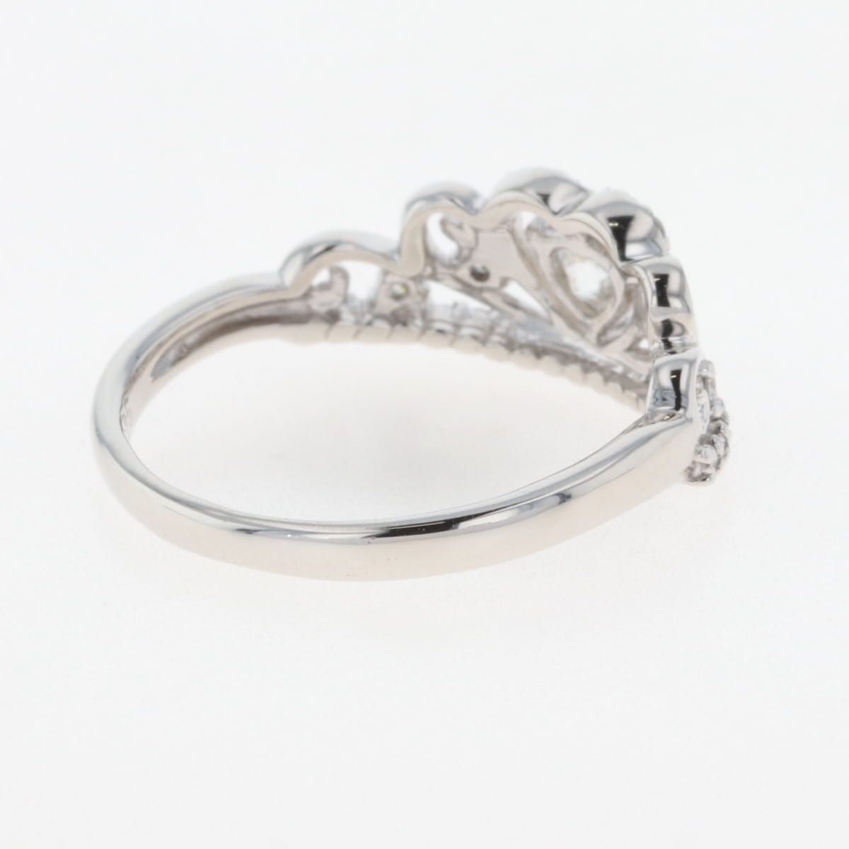 ハートモチーフ リング プラチナ 指輪 メレダイヤ ダイヤモンド リング  