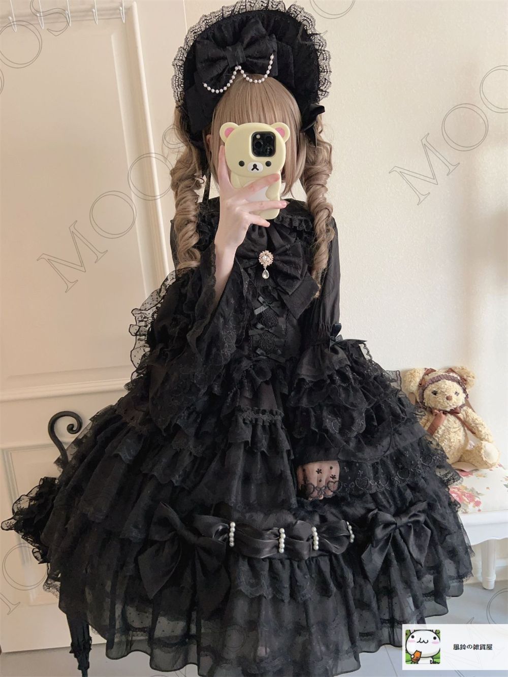 多層レース＆リボン装飾 ドール風