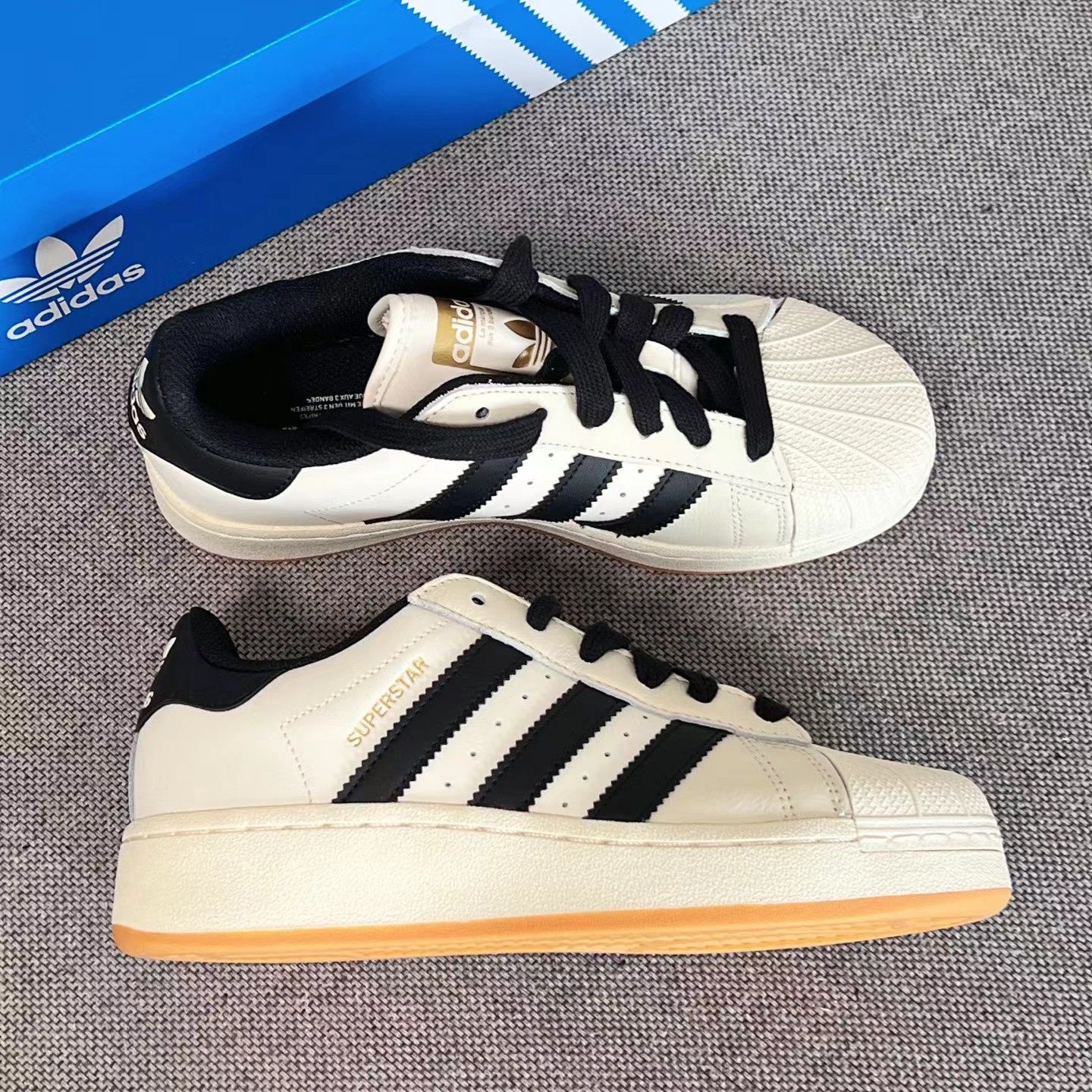 adidas originals SUPERSTAR XLG CREAM WHITE CORE BLACK GUM ID5698 アディダス ...