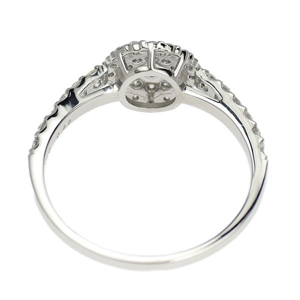 新品 Pt950 ローズカット ダイヤモンド リング 0.10ct G VS1 D0.43ct  