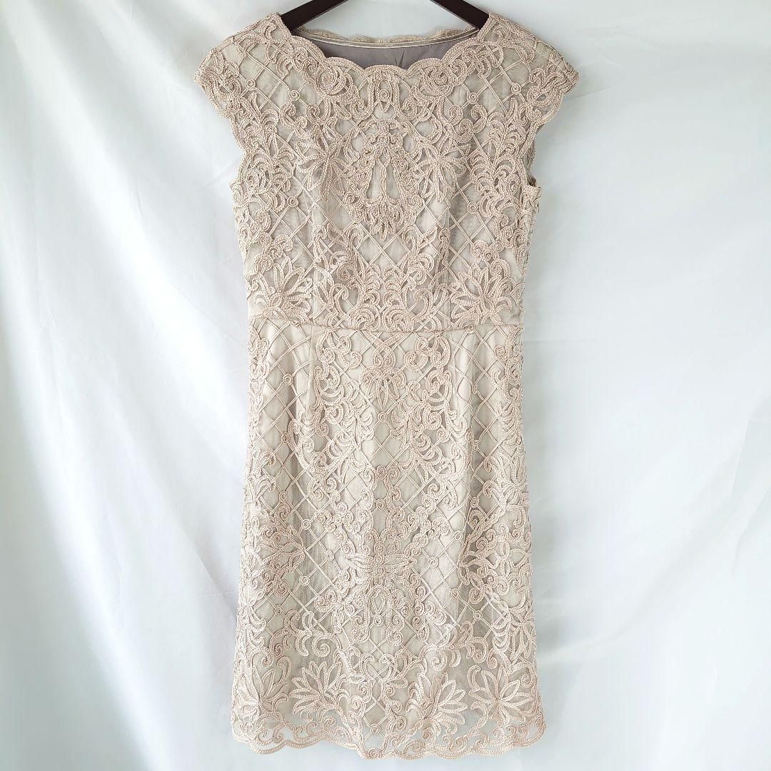 上品 ANAYI アナイ ワンピース 刺繍 レース ベージュ サイズ38 上品