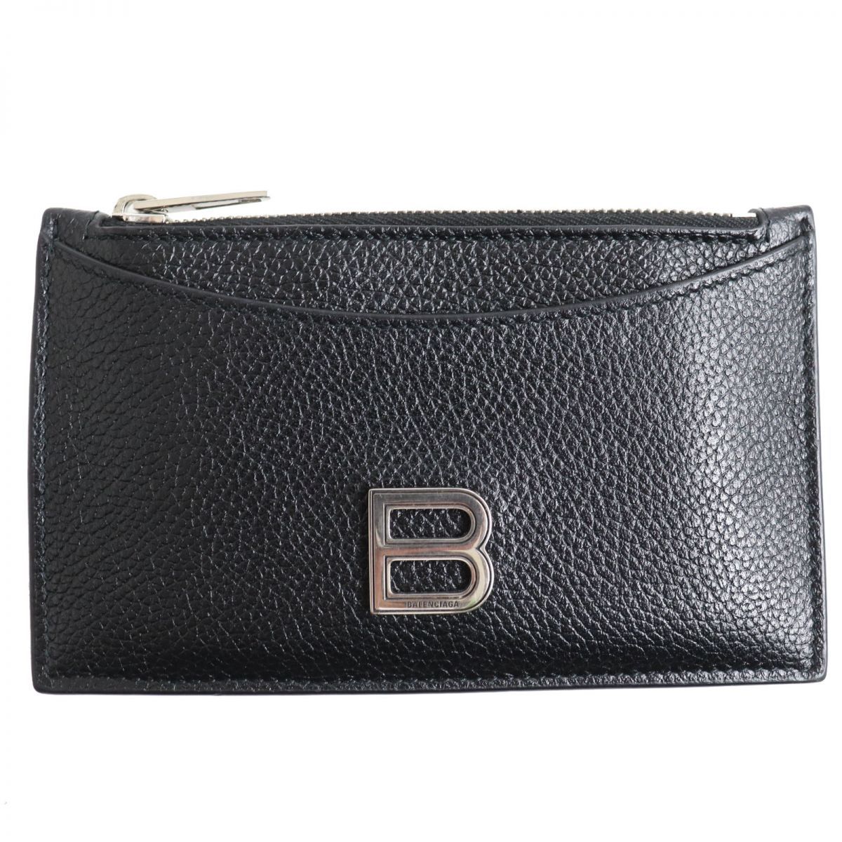 美品●BALENCIAGA バレンシアガ 637371 レザー HOURGLASS Bロゴ金具付き ロングケース/カードホルダー ブラック イタリア製 美品○BALENCIAGA バレンシアガ 637371 レザー HOURGLASS Bロゴ金具