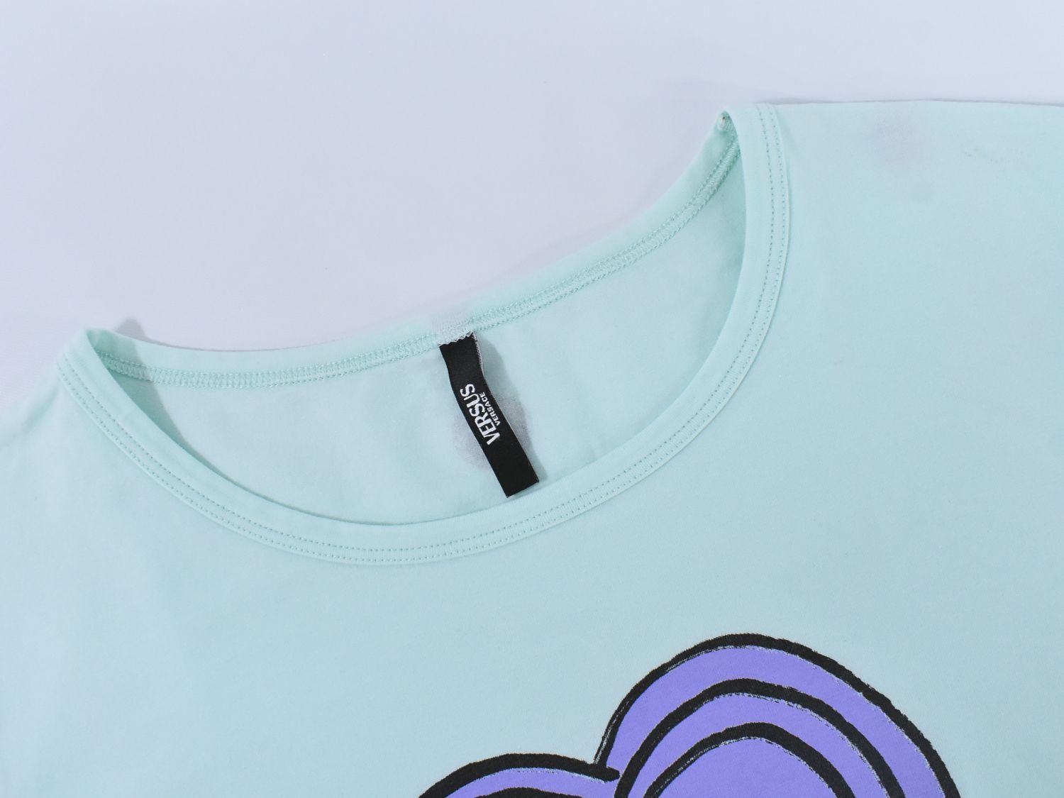 本物 ヴェルサスヴェルサーチ VERSUS VERSACE ハート ロゴ ロング T  