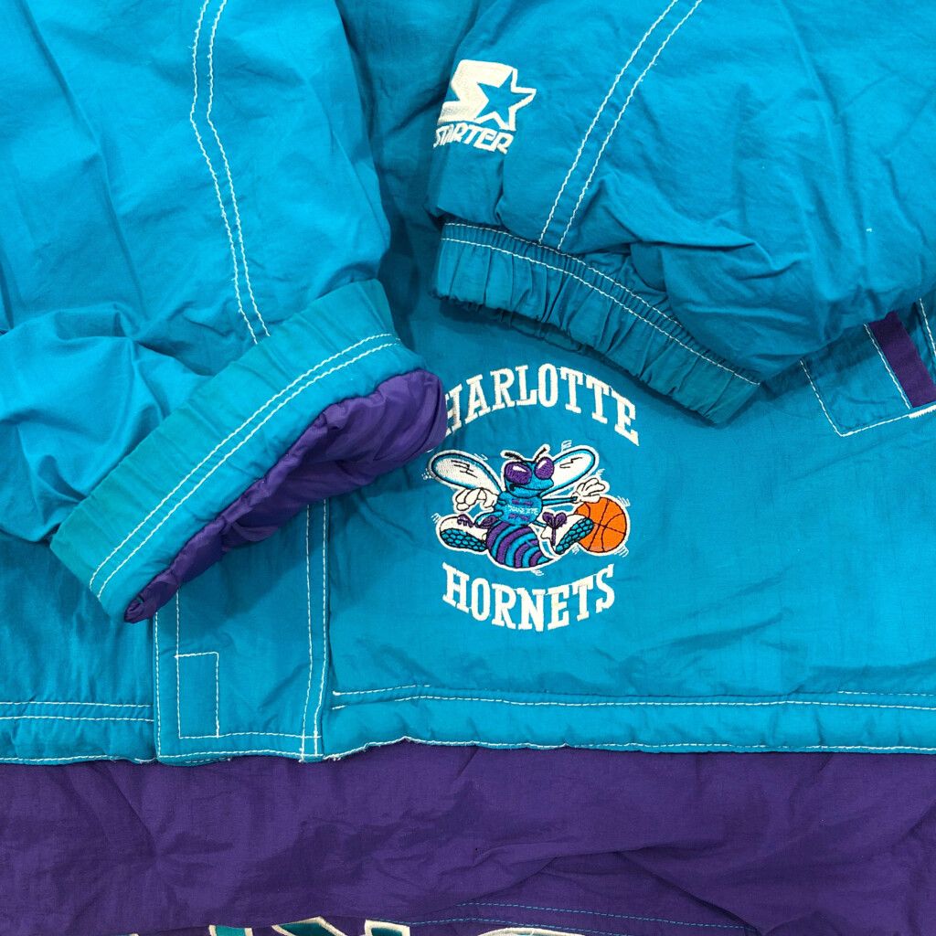 【即購入可能】　NBA スウェット　古着　シャーロット ホーネッツ　バスケ 00年代 STARTER スターター NBA シャーロット・ホーネッツ 中綿