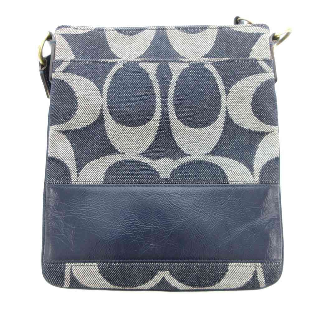 コーチ COACH シグネチャー ショルダーバッグ キャンバス 紺