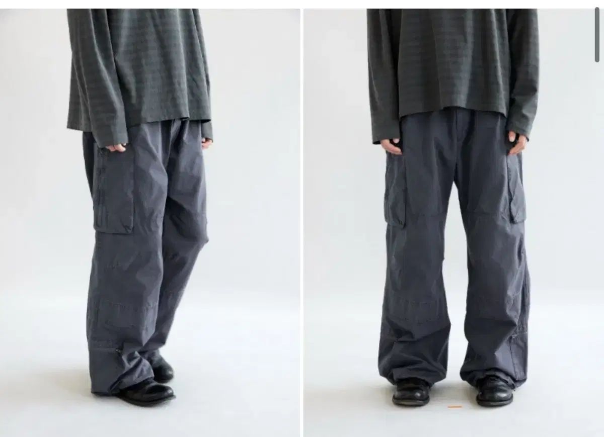 Hatchingroom ジップカーゴパンツ ネイビー 2