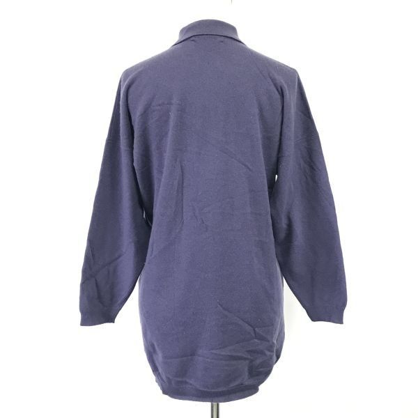 英国/スコットランド製★スミス&テルフォード/smith & telford★カシミヤ100％/襟付きセーター【レディースL-XL/紫】Tops/cardigan◆zBH480 英国/スコットランド製☆スミス&テルフォード/smith & telford