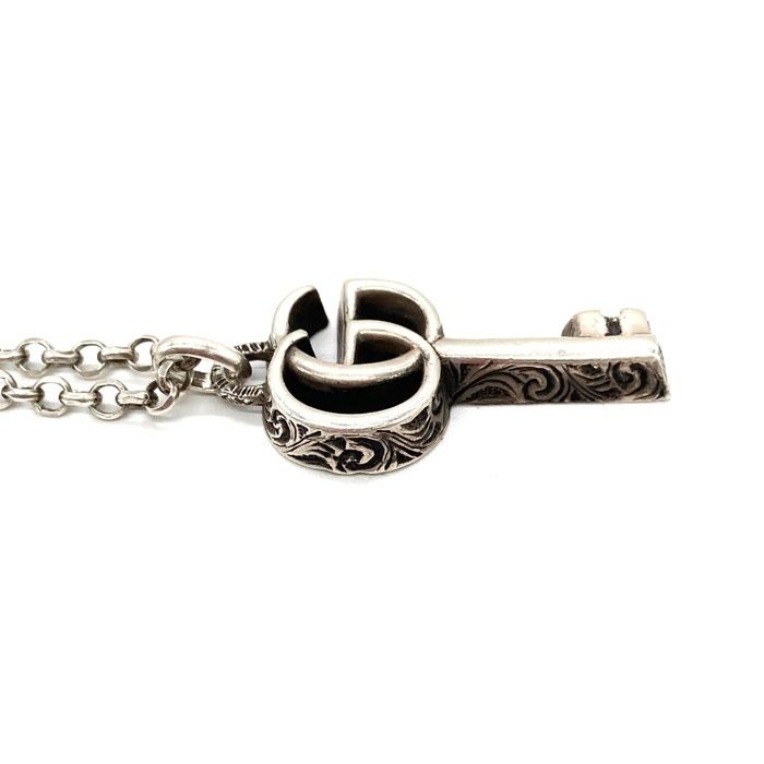 ☆GUCCI グッチ ダブルGキー アラベスク ネックレス ag925