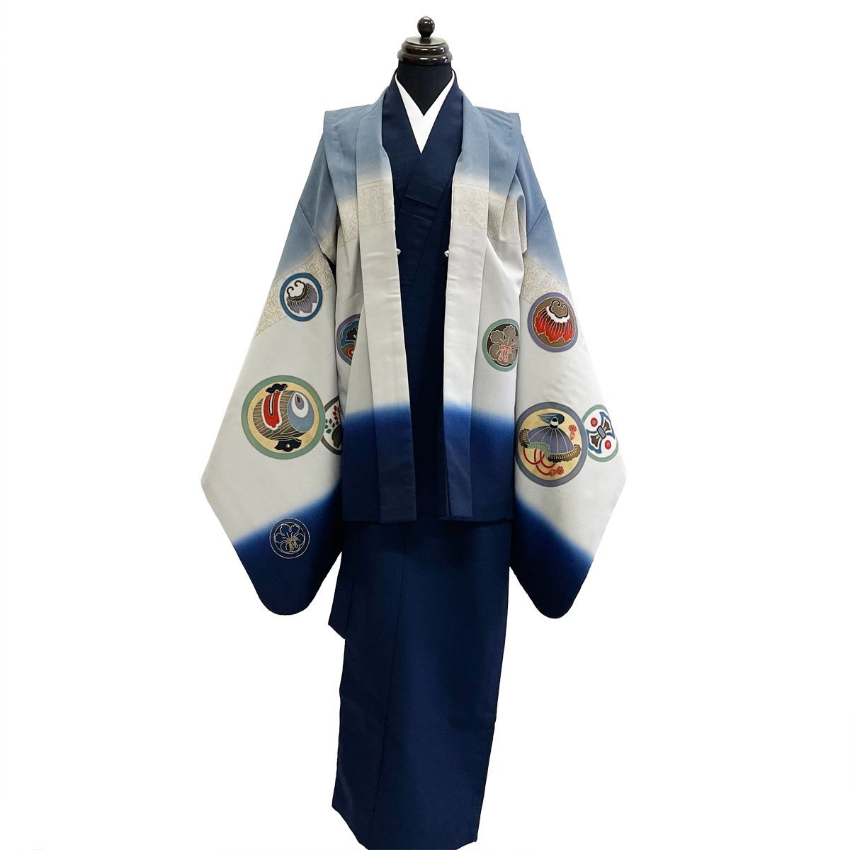 子供 羽織 着物 長襦袢 セット No.811 御鉄納戸色 濃紺 男の子 七五三 宅配便|LE2