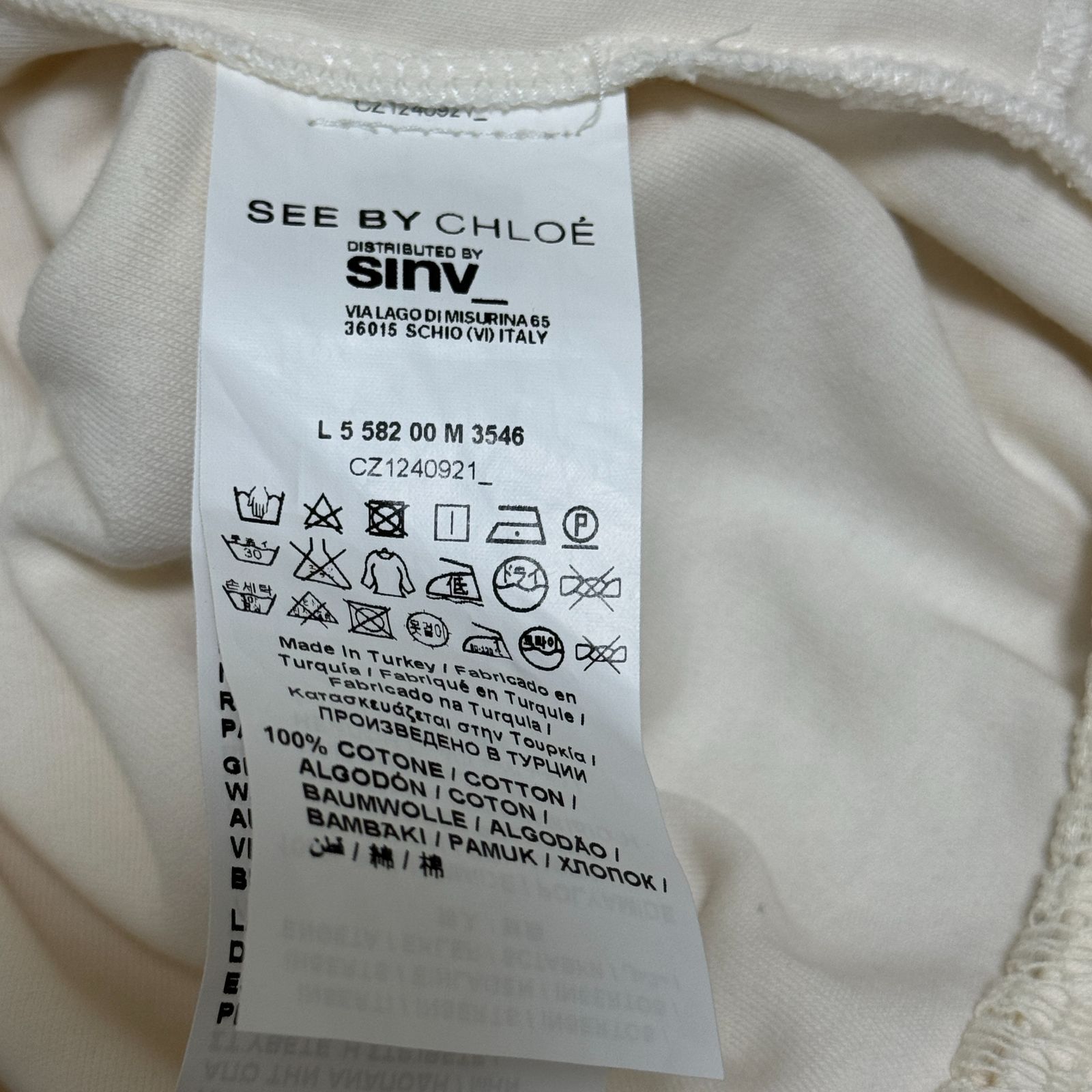 【未使用】シーバイクロエ ドッキング レース 半袖ワンピース 38 M 未使用品】SEE BY CHLOE シーバイクロエ ドッキング レース 半袖