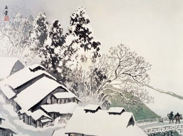 川合玉堂 限定リトグラフ Yahoo!オークション - 真作 川合玉堂 リトグラフ「山家積雪」画