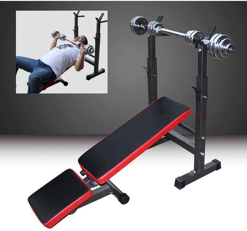バーベル台付 マルチ プレスベンチ 角度調整 フラットインクラインベンチ 筋トレ ダンベル トレーニング