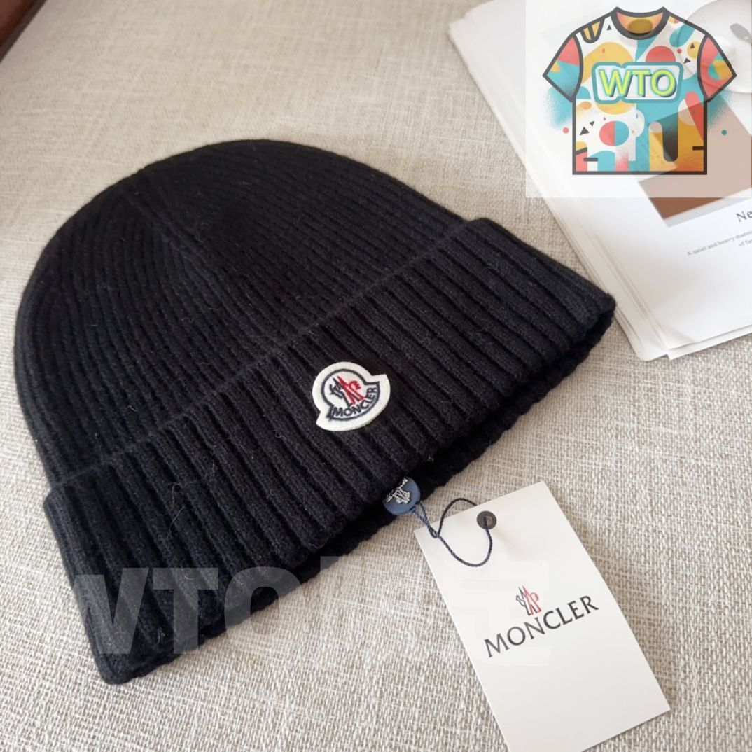 未使用品 MONCLER ブラック ニット帽 MONCLER - KNIT CAP （ブラック） ニット帽 | 4.444glad