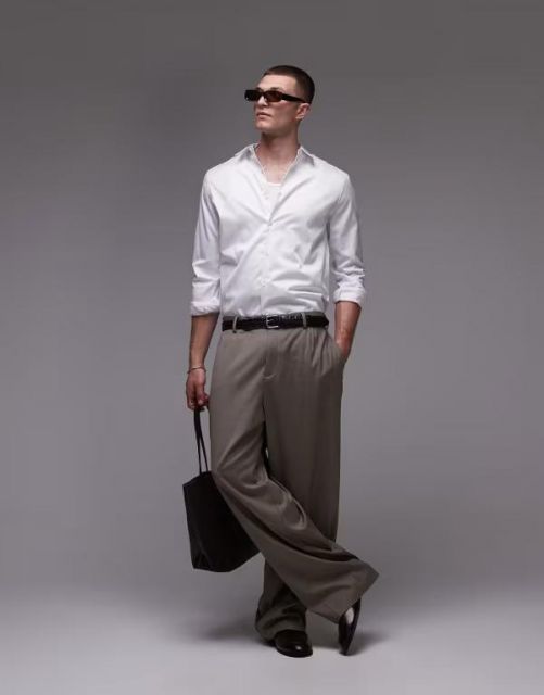 送料無料】 トップマン メンズ シャツ トップス long sleeve formal