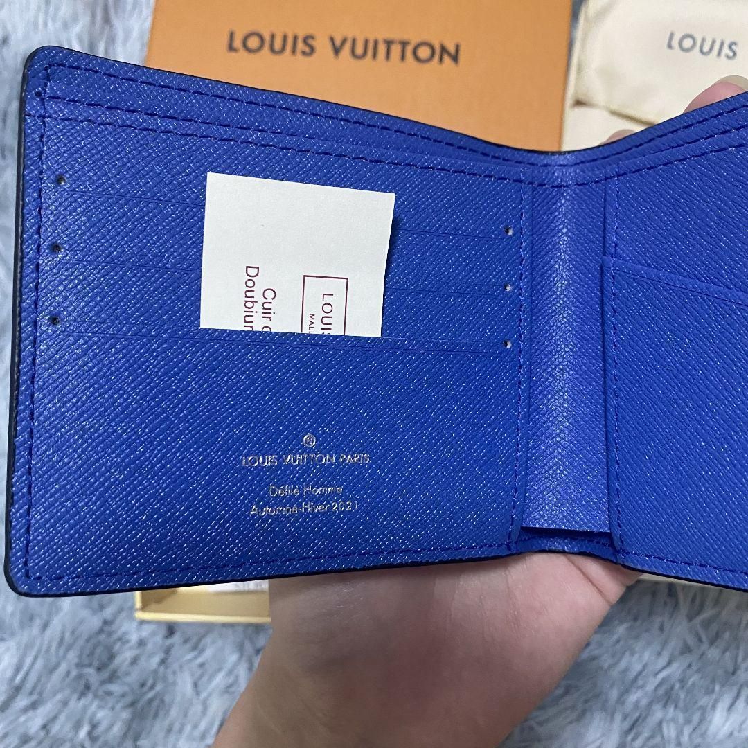 超極美品 ルイヴィトン エピ レザー 二つ折り財布 青 財布 ブルー 小銭入れ ルイヴィトン 二つ折り財布 モノグラム・デニム ポルトフォイユ