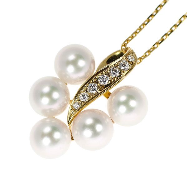 MIKIMOTO☆K18YGパールダイヤペンダント☆アコヤ真珠7.5㎜☆超美品 MIKIMOTO☆K18YGパールダイヤペンダント☆アコヤ真珠7.5㎜☆超美品