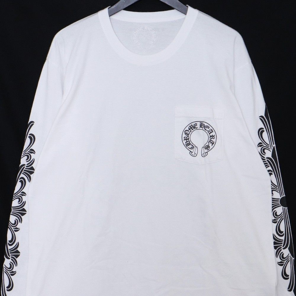 CHROME HEARTS ロングスリーブTシャツ ホースシュー&フローラルクロス