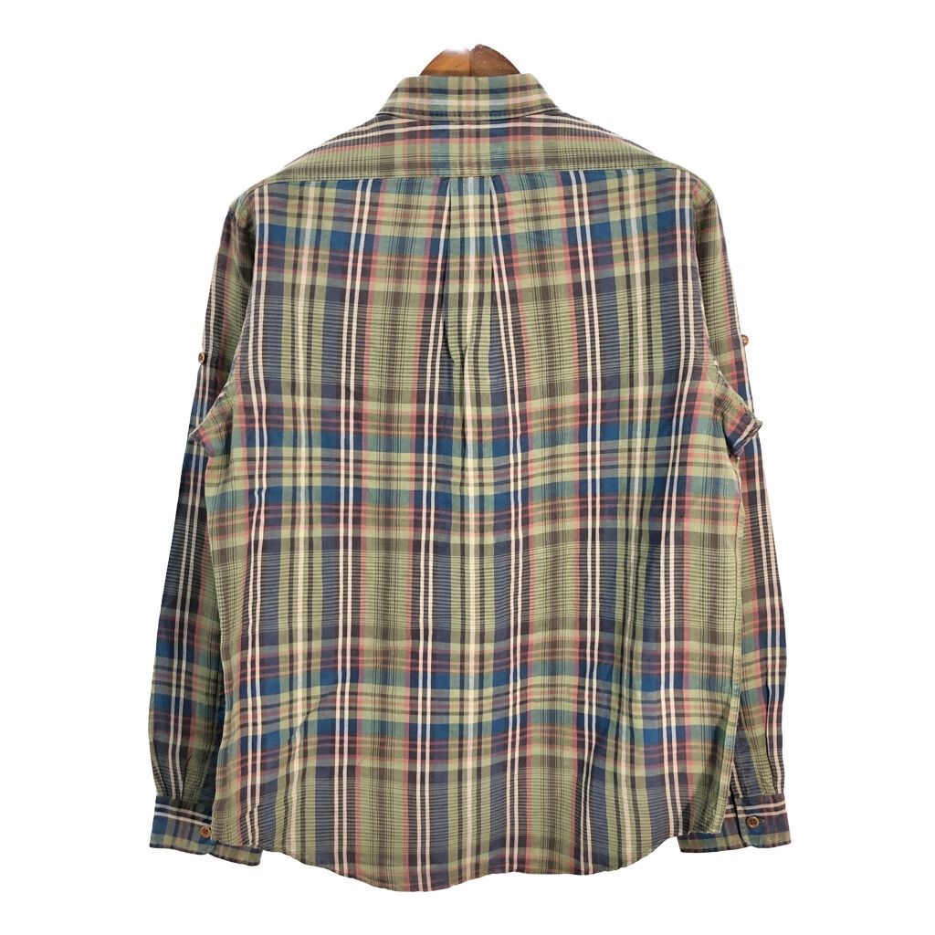 polo ralph lauren シルクリネンチェックシャツ 90's~ POLO Ralph Lauren リネンチェックシャツ SIZE XL