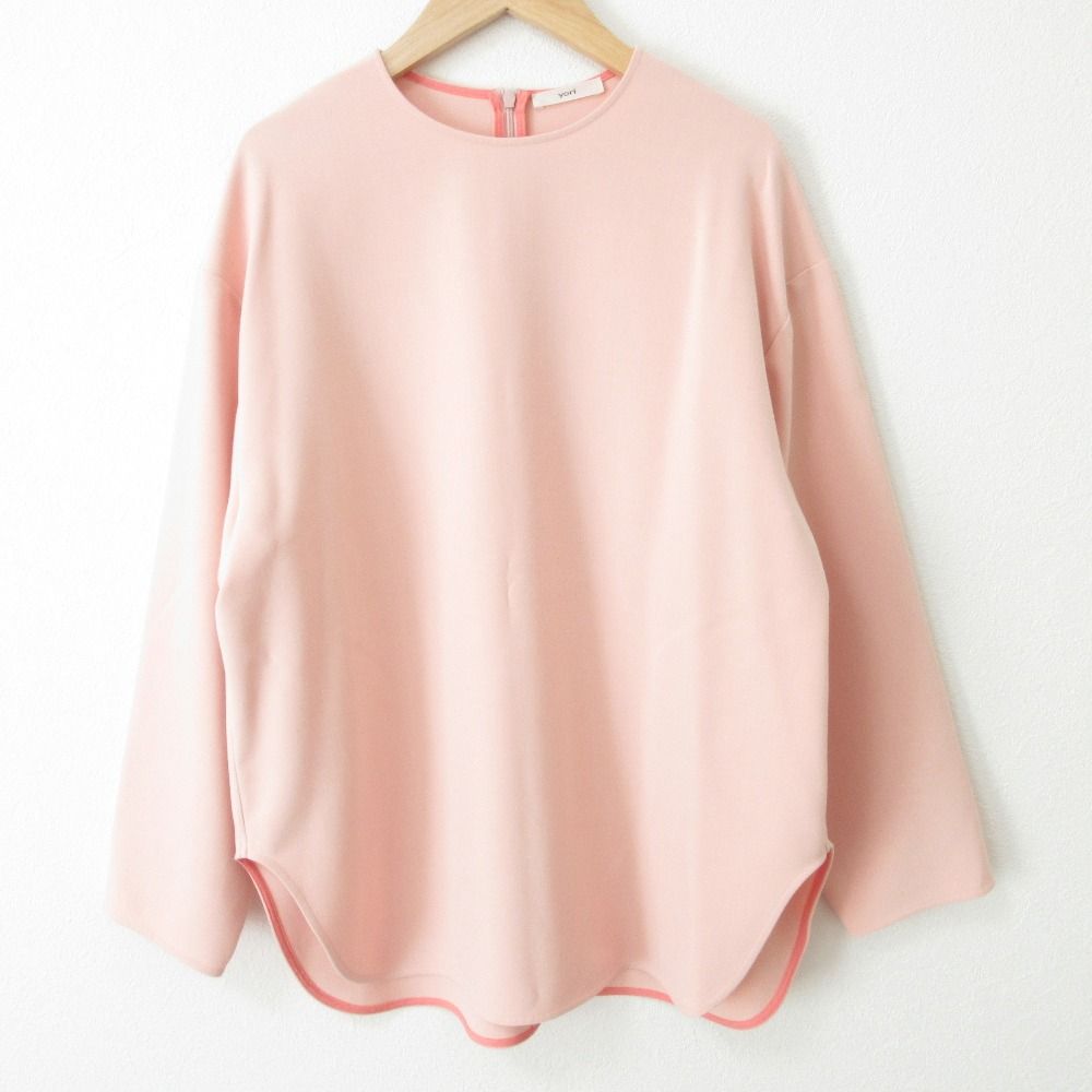美品 23SS yori ヨリ ダブルクロスteeブラウス ロングスリーブ プル  