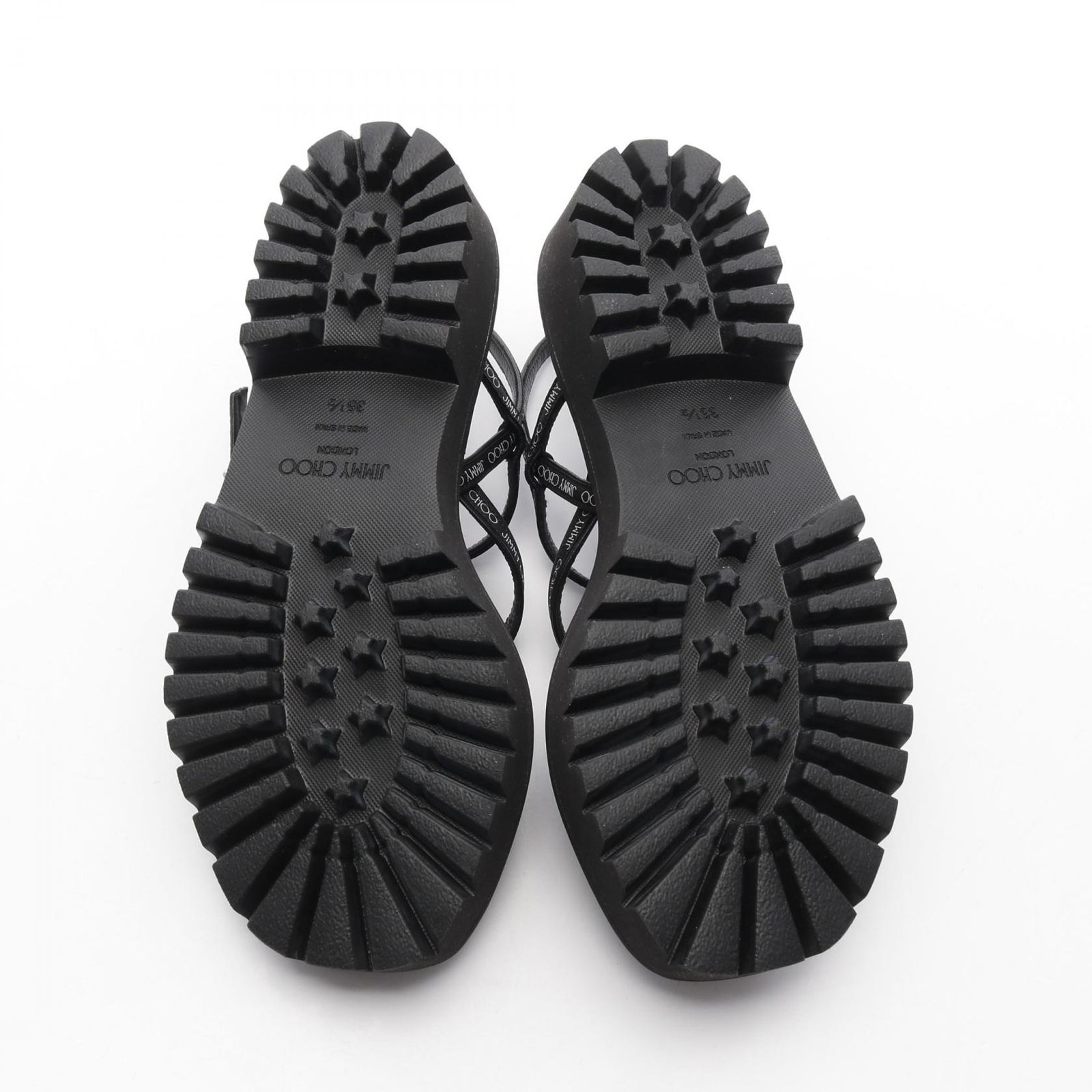 極美品❣️ ジミーチュウ　サンダル　DESI FLAT　ブラック　ストラップ ジミー チュー JIMMY CHOO サンダル ミュール フラットシューズ