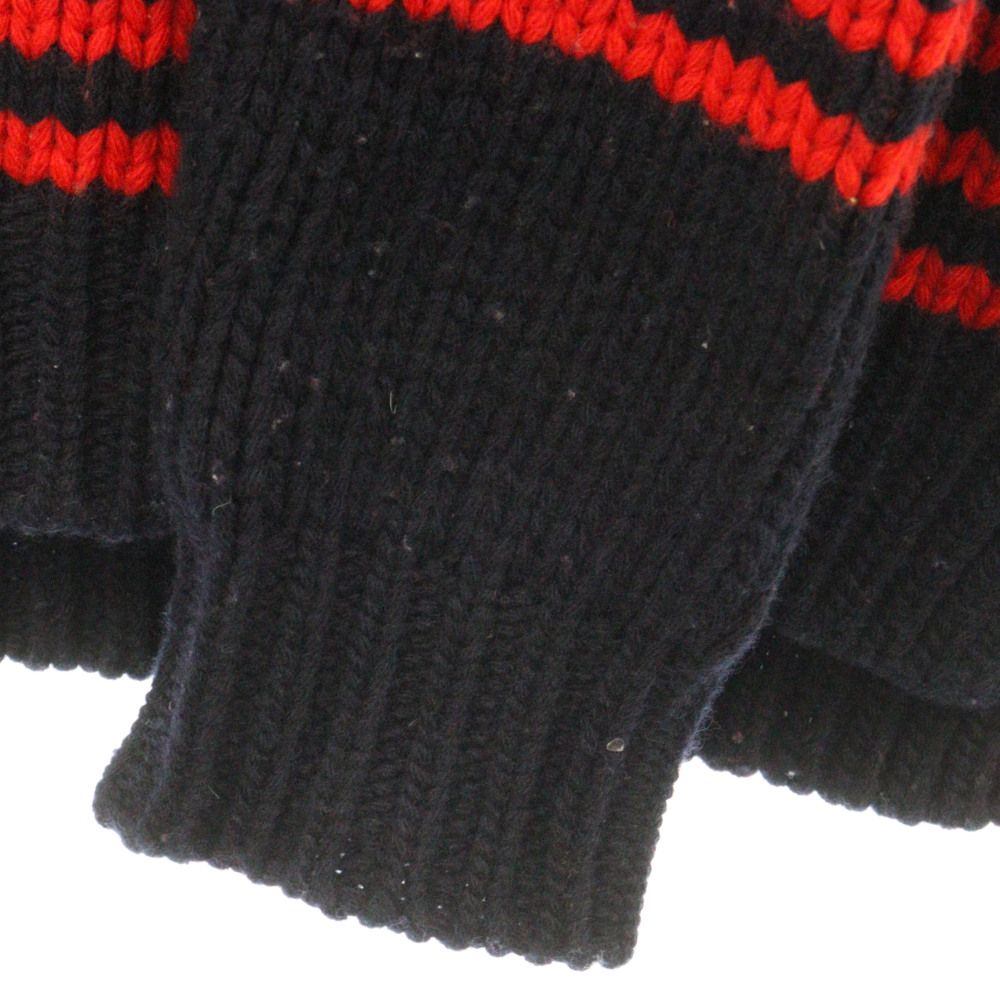 Moncler ストライプ ニットセーター ネイビー/レッド