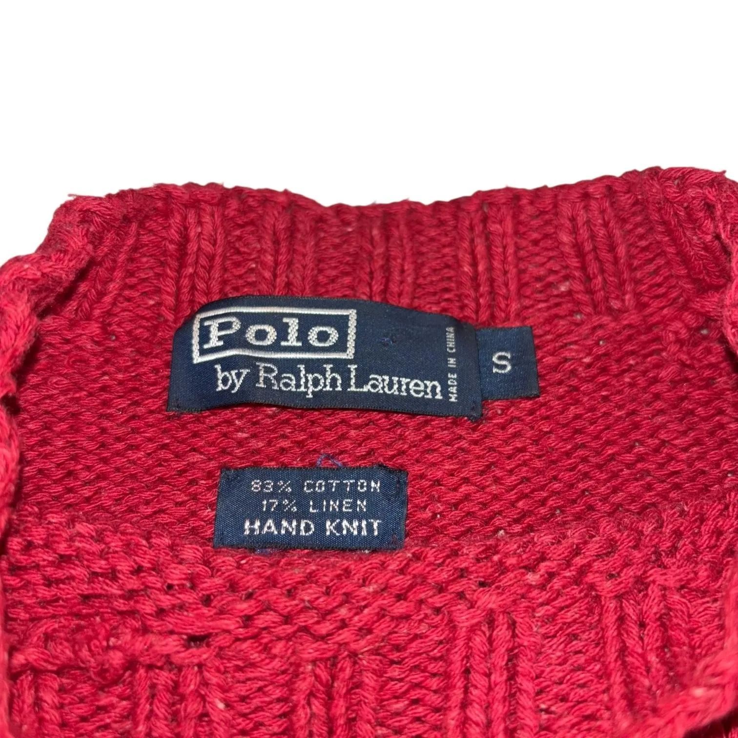 RARE 00s POLO RALPH LAUREN RL02 COTTON HAND KNIT ラルフローレン
