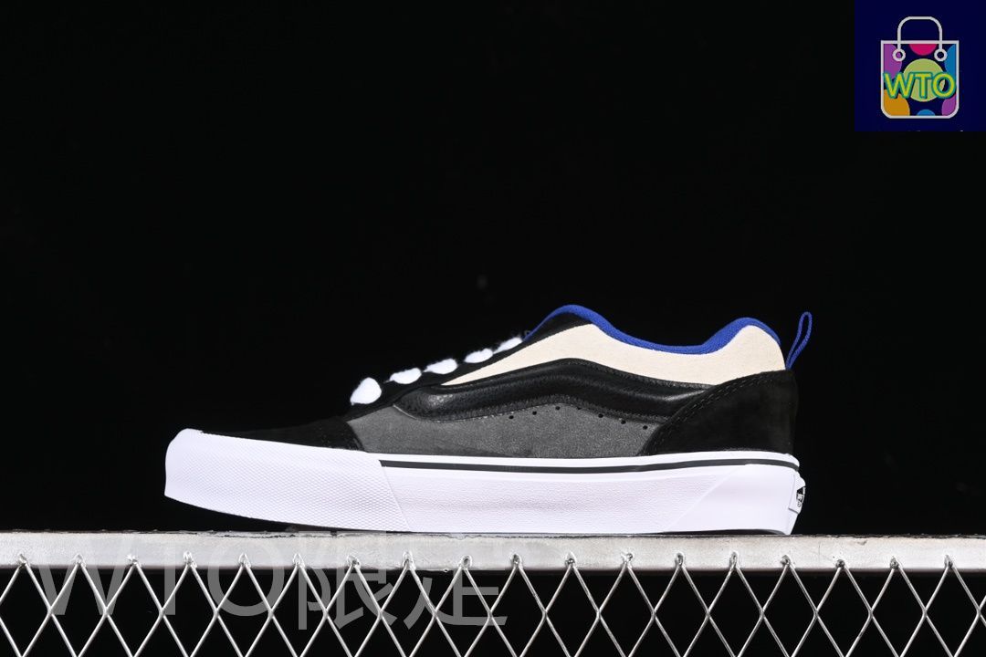 今日 Vans Classics Knu Skool 范斯公式 ブラックグレーホワイトのパンシューズ VN000B07BAD 送料無料 在庫 の な価格です -WTO輸入2