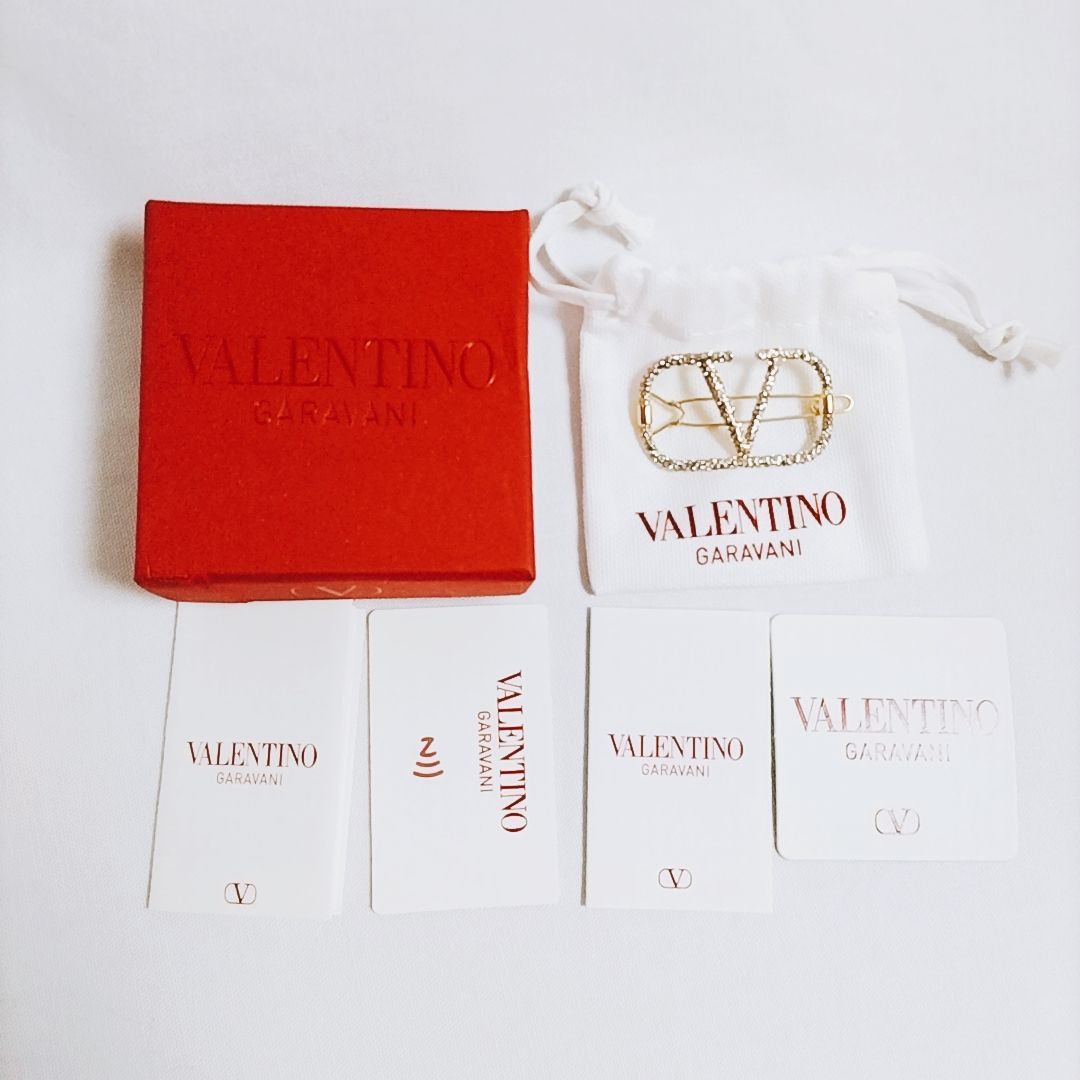 新品未使用】VALENTINO Vロゴ シグネチャー メタル ヘアクリップ