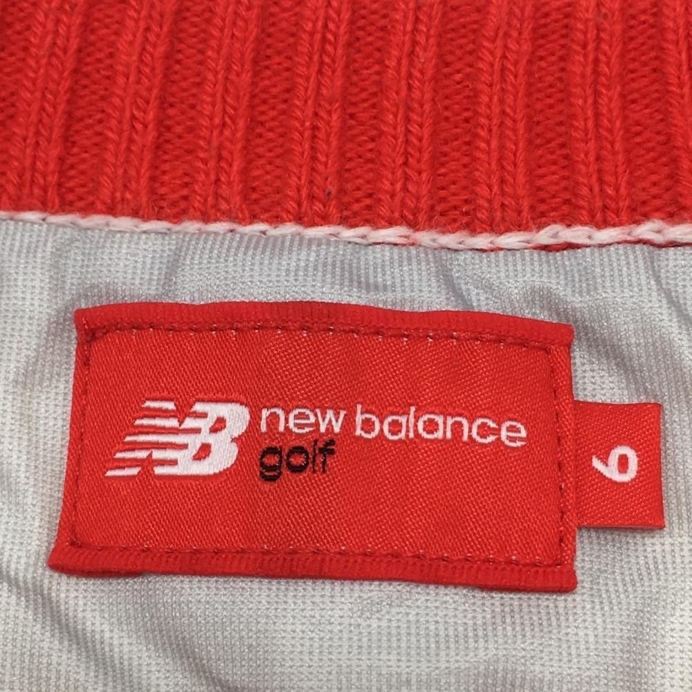 ニューバランスゴルフ 裏地付セーター 白×レッド フロントロゴ ニット