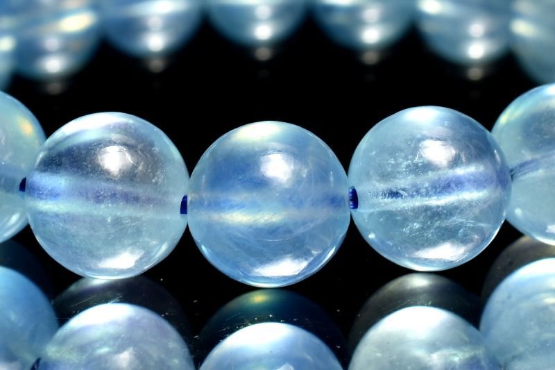 １点物 とろみシラー アクアマリン 9-10mm ブレスレット _M10130