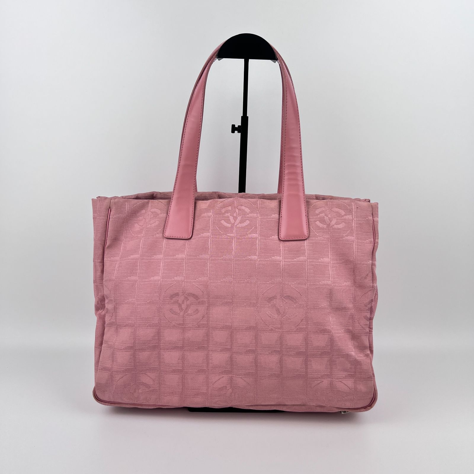 シャネル CHANEL ニュートラベルライン トートバッグ ピンク ココマーク 中古】CHANEL シャネル ココマーク ニュートラベルライン トート