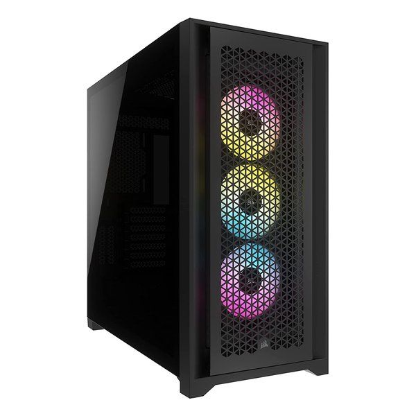 【新品･翌営業日出荷】CORSAIR  コルセア コルセア iCUE 5000D RGB Airflow Tempered Glass ミドルタワー型PCケース ブラック CC-9011242-WW (2564313)