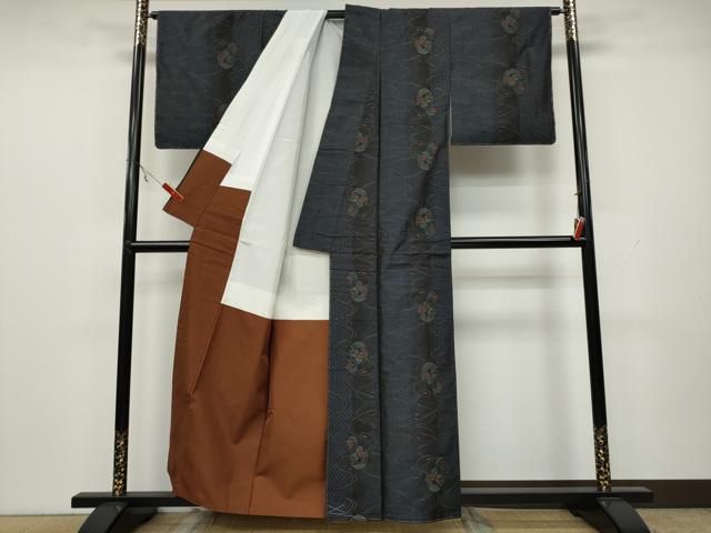 平和屋着物□本場大島紬 亀甲花文 正絹 逸品 AAAX1246cs