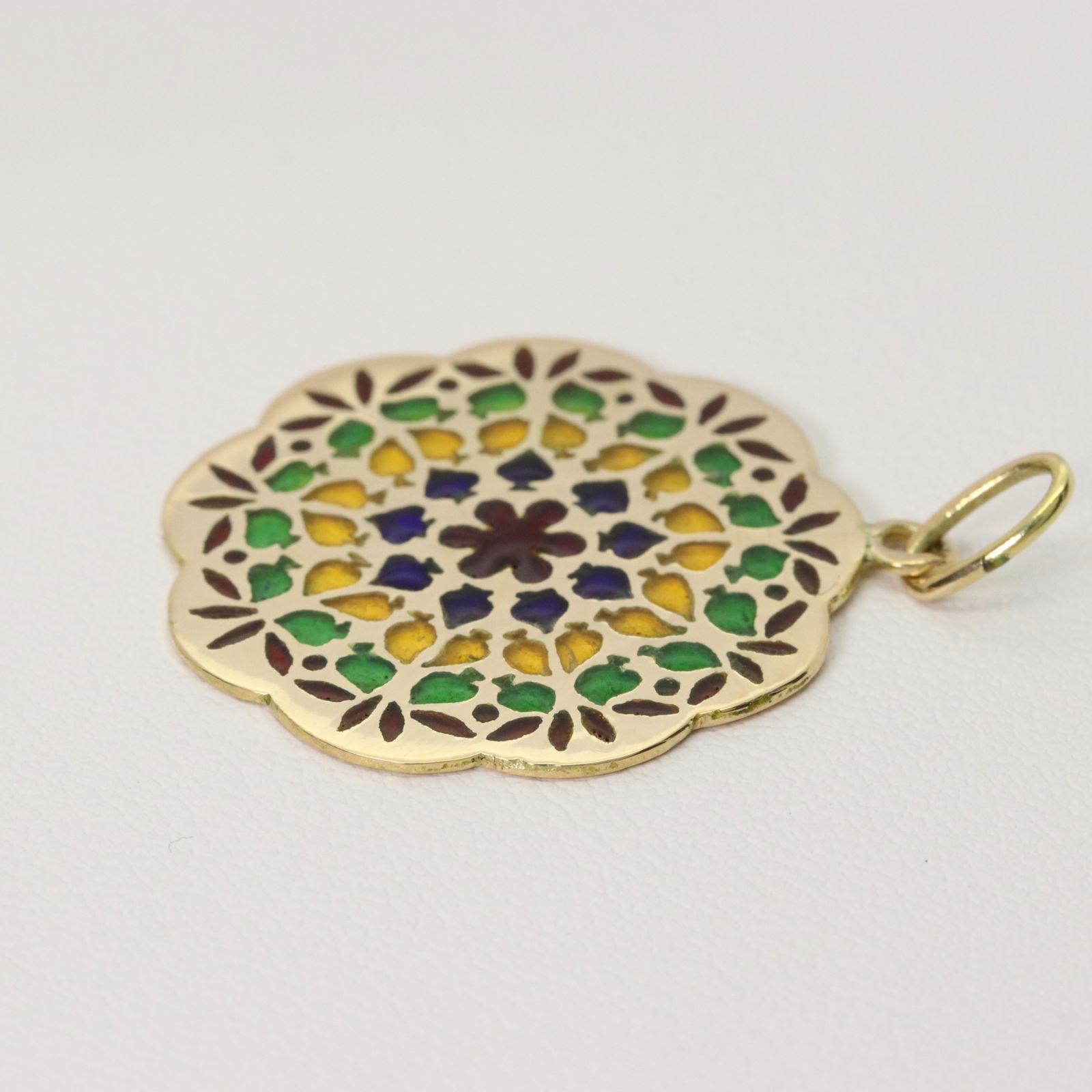 K18 ステンドグラス ペンダントトップ ヴィンテージ/24-5059S