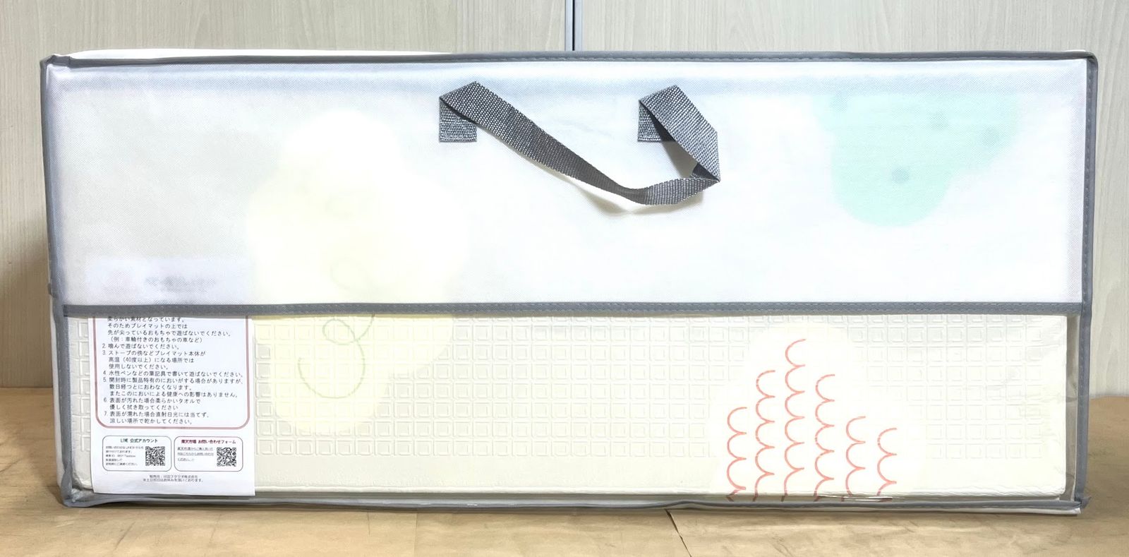 【極美品】プレイマット 折りたたみ 200×180×2cm 厚手 ベビー おしゃれ 防水