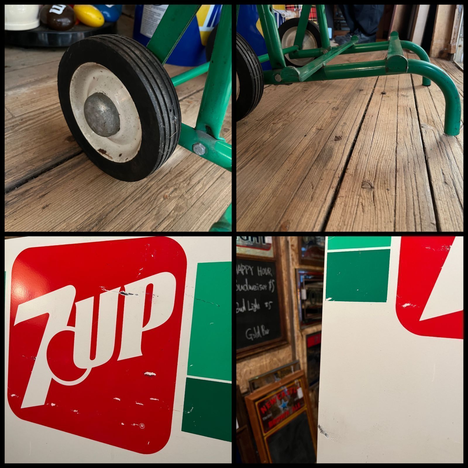 【キャリーカート】80s "7up (セブンアップ) ディスプレイ 販促品 " アドバタイジング ビンテージ キャリーカート 店舗什器