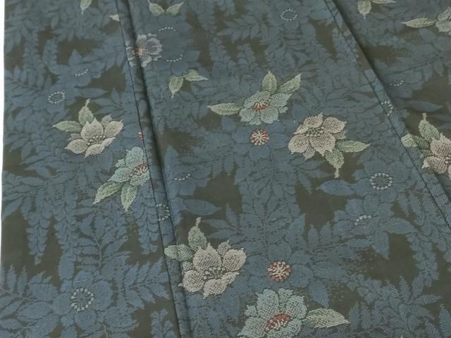 平和屋着物■本場大島紬　9マルキ　草花文　逸品　未使用　BAAK1918me 平和屋着物○本場大島紬 9マルキ 草花文 正絹 逸品 未使用 DAAV4875ud