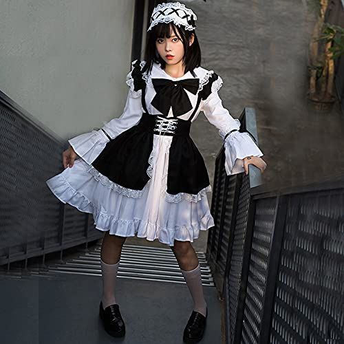 XL [YIUHK メイド服 ロリータ コスプレ ハロウィン 仮装 レディース