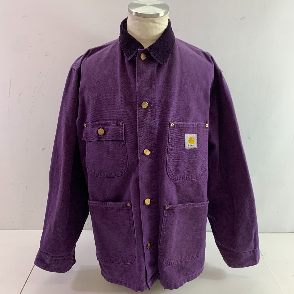 04w3969▽ Carhartt 80s カーハート カバーオール ジャケット 40 パープル ワークジャケット ブルゾン ヴィンテージ 八王子店