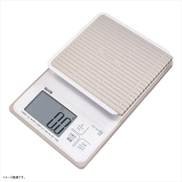 タニタ 洗えるデジタルクッキングスケール 3kg 0.1g単位|300gまで ホワイト KW-320-WH