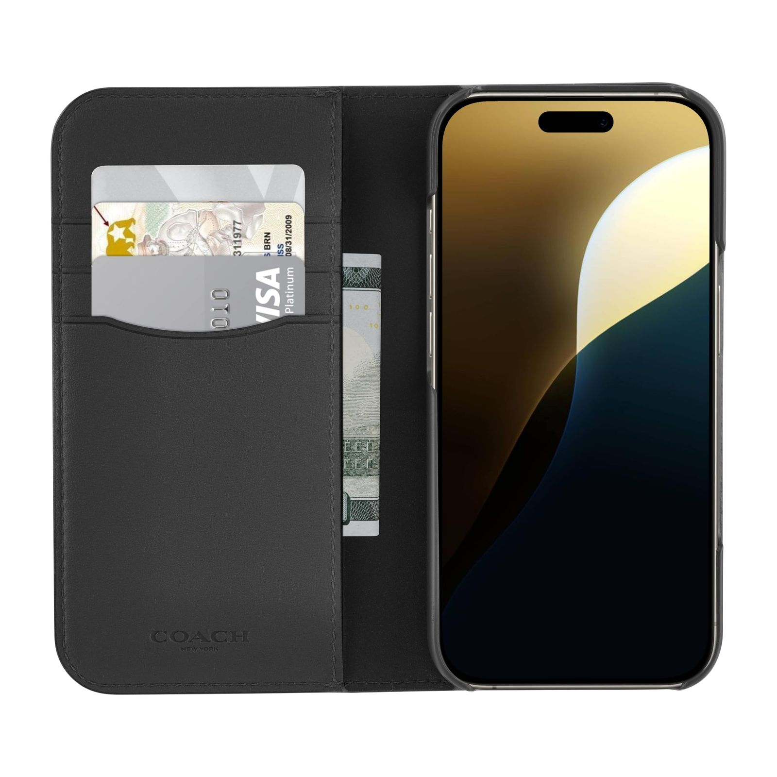 iPhone 16 pro フォリオ・シグネチャーキャンバスケース 手帳型 COACH