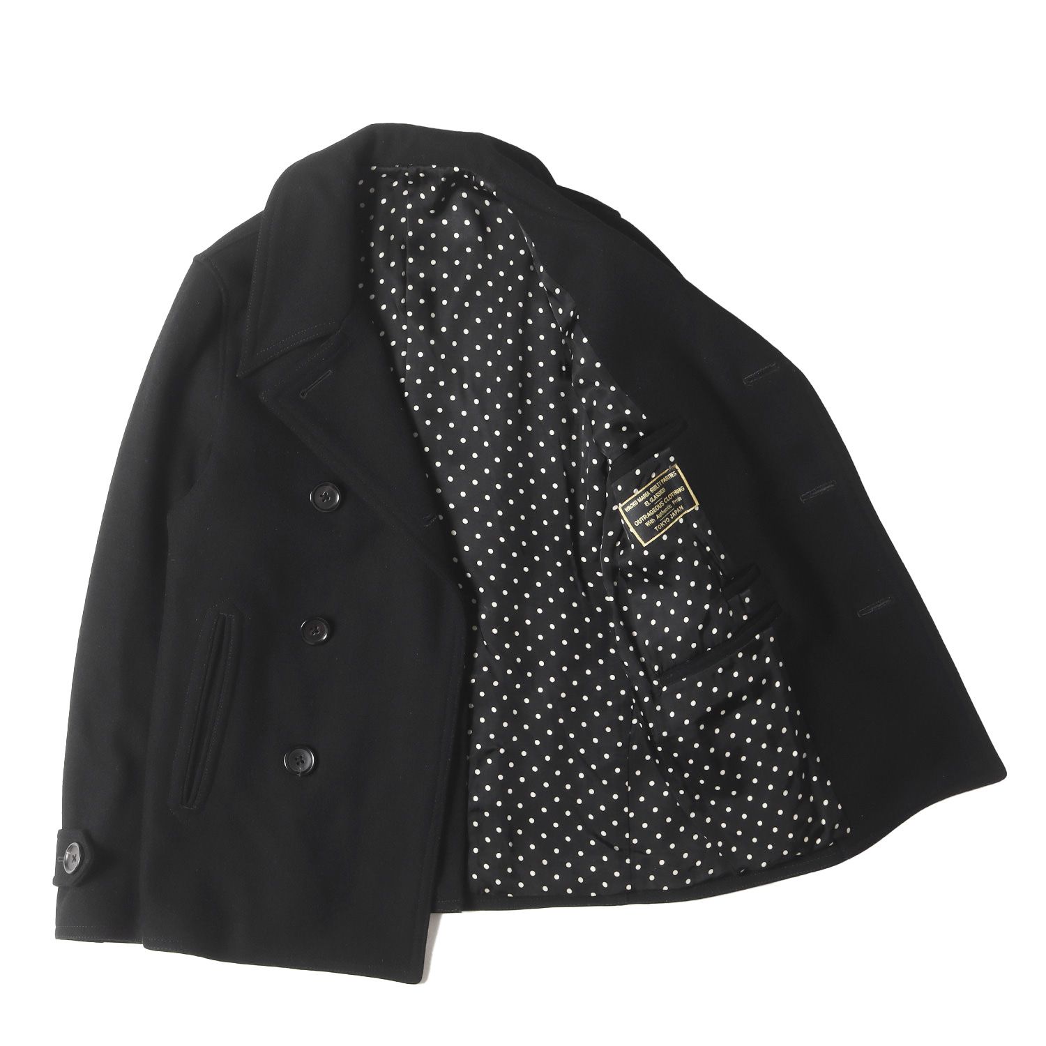 WACKO MARIA ワコマリア コート ブラック 黒 サイズ:S | 裏地ドット柄