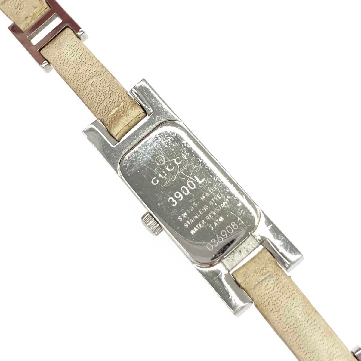 GUCCI グッチ 3900L 腕時計 シルバーカラー クォーツ SS×レザー