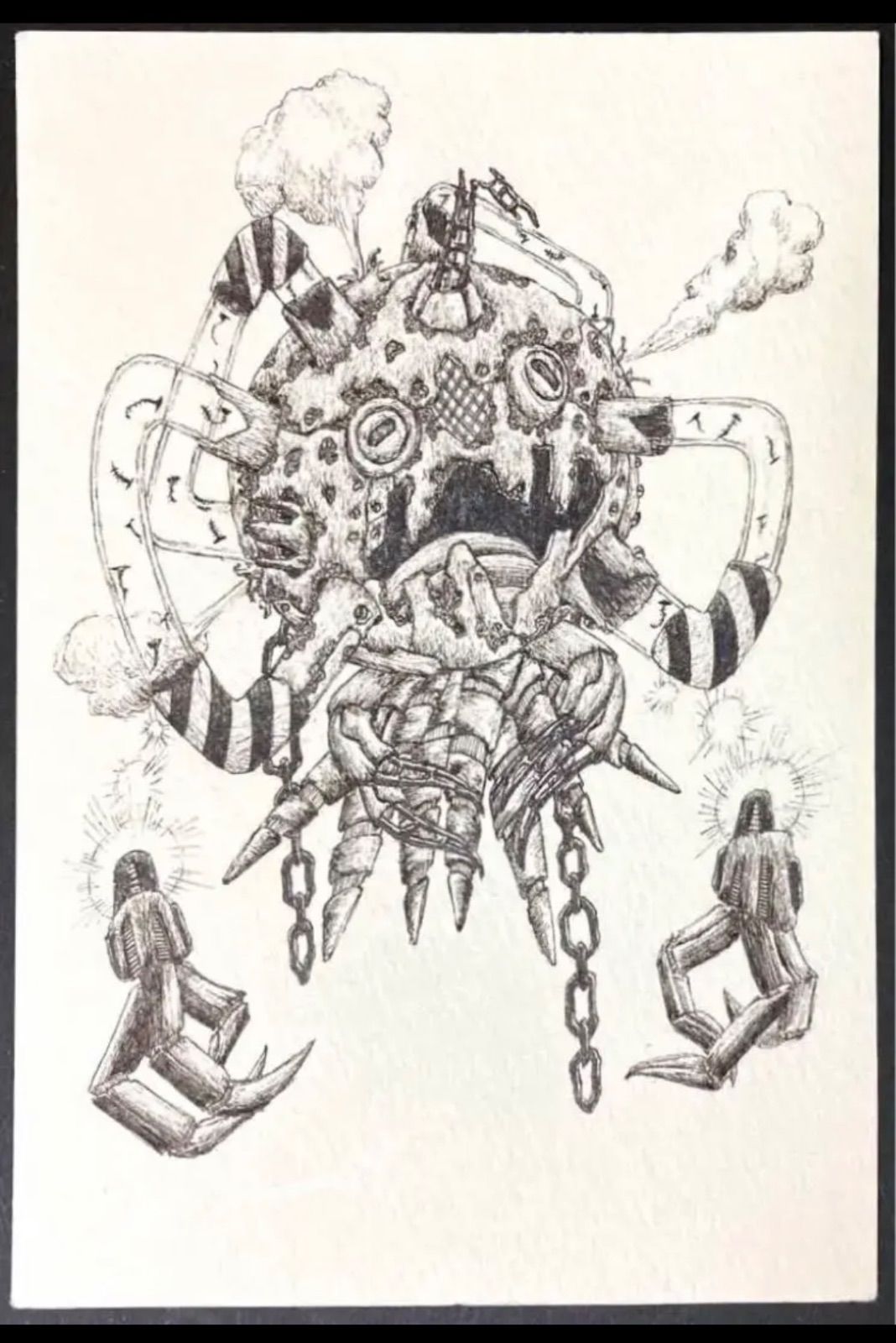 オリジナルイラスト ボールペン細密画 Virus