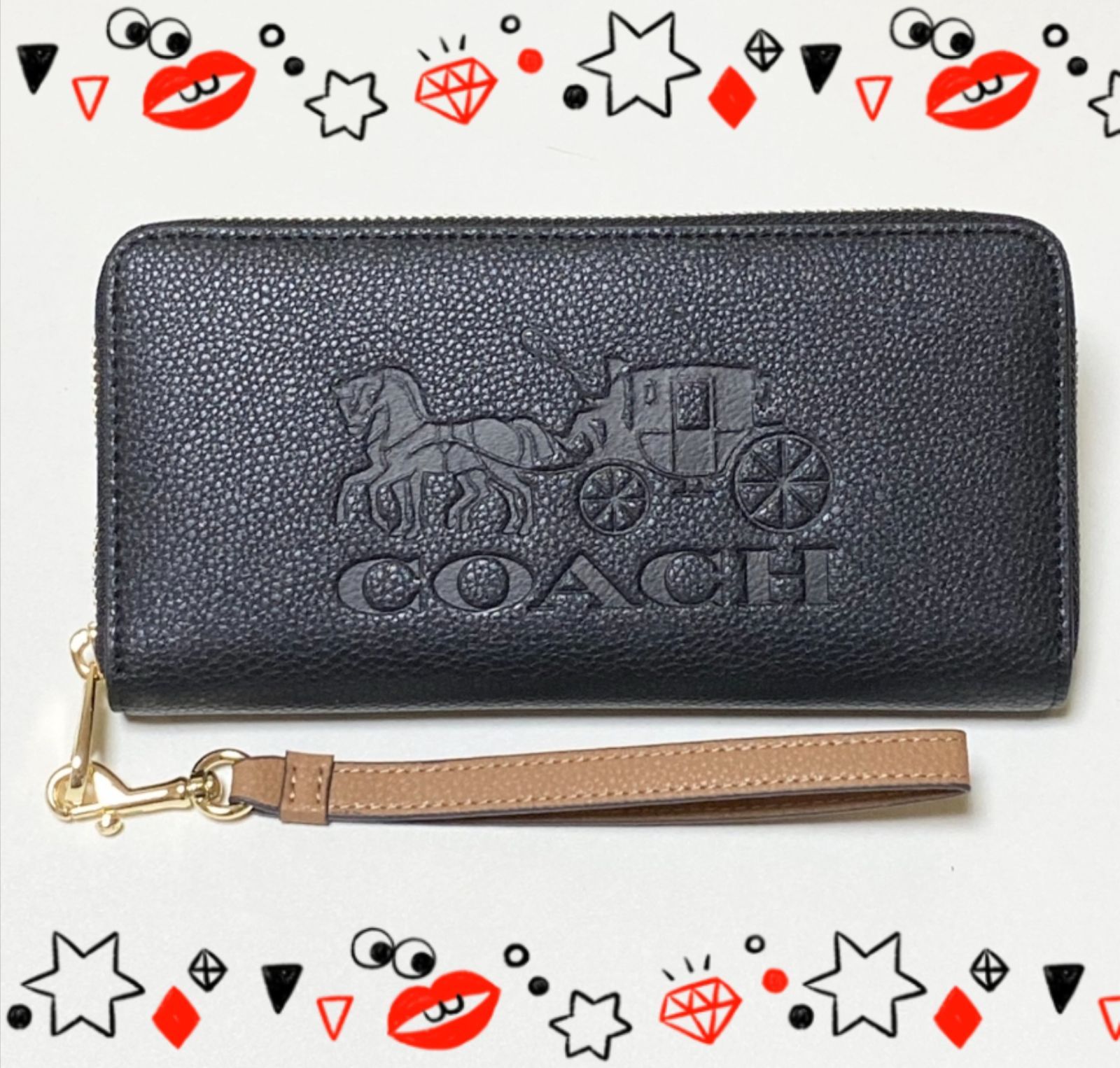 ボトムスス単品 COACH ホース アンド キャリッジ ラウンドファスナー