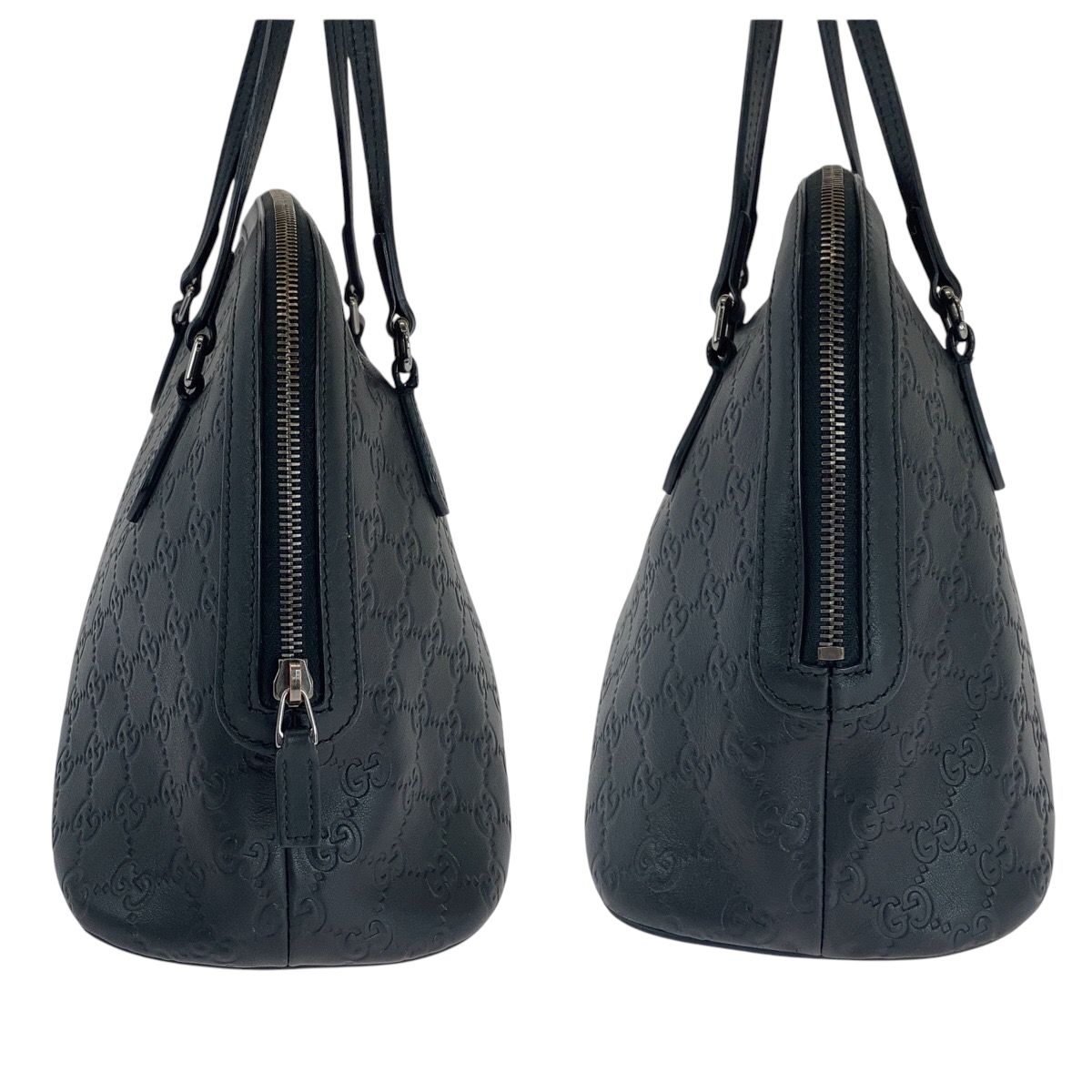 美品 GUCCI グッチ グッチシマ ブラック 黒 シルバー金具 レザー  